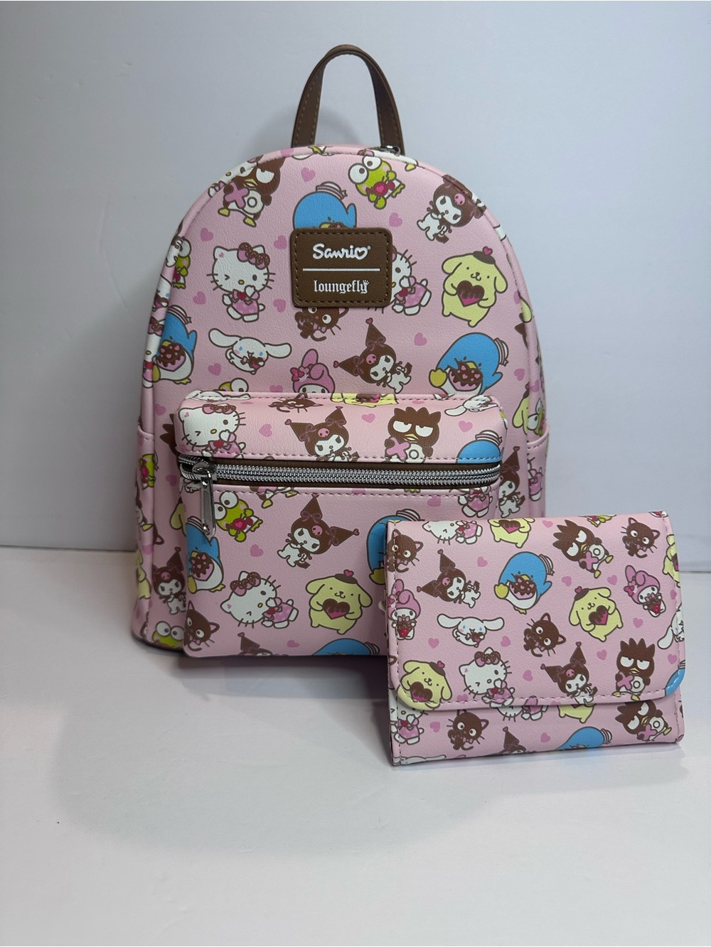 Loungefly Pink Sanrio Characters Mini Backpack & Wallet Set